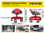 Rolling Garage Stool 300LBS Adjustable Mechanic Work Shop Seat w/Casters V952-HKYSCLWXDC6QRMFLIV0