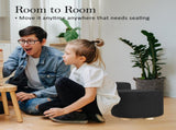 2X Fabric Ottoman Round Wooden Leg Foot Stool - BLACK V274-FT-GQST01-BK2