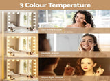 Embellir Makeup Mirror 80x58cm Hollywood Vanity with LED Light Tabletop Wall MM-E-FRAMELS-5880-WH