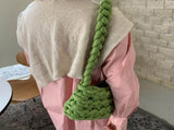 Wool Tote Purse Bag Cute Exquisite Hand Woven Fine Workmanship Wool Shoulder Bag for Daily Life V1294-YM0626-3117220284514