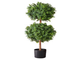 Artificial Topiary Boxwood Double Ball, 2 Set 914mm Faux Boxwood Plant Balls, Fake Silk Tree Look V952-HYMRGXJS36IND5PE1001V0