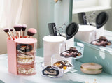 2 Pack Hair Brush Holders, 3-layer Rotatable Tie Organizer, Clear Acrylic Accessories Storage Box V1259-DP01-A-938