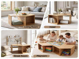 Artiss Set of 2 Coffee Table Hexagonal Center Table with Open Storage 2-Way Display Side Table Wood FUR-Z-COF-09-WDX2