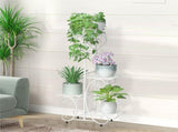 White Practical Plant Stand Wrought Iron Flower Pot Holder Corner Plant Shelf Organize V767-XJJ467-WT-G2