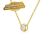 Elegant Moissanite Clavicle Necklace in 925 Silver with Gold Plating, Featuring a 4x6mm Oval Cut V1341-ZY-4YW8N8RG-MOISSANITE-PREMIUMS925
