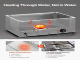 Commercial Food Warmer, 6-Pan Electric Steam Table, 1200W Professional Countertop Stainless Steel V952-SYSPBWQPTK61BPPMXV3