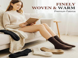 Women's Solid Mid Calf Socks, 2026 New Cozy Soft Comfy Warm Thick Cute Knit Crew Socks Multipack for V1258-DP02-C-2476
