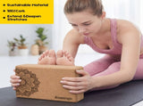 Natural Cork Yoga Blocks 2 Pcs High-Density, Non-Slip Yoga Blocks for Balance, Strength & V1181-AGYOGABLOCK