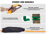 Slackline Kit with Training Line, 18.3m Backyard Slack Line Equipment, Easy Setup Tight Rope for V952-SCXTJ60YCSBX8AGABV0