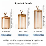 deer head jars, food grade canisters, coffee bean container, airtight cereal jar, grain V1102-122-43507-CLR-3PCS