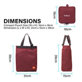 Shopper Bag Tote Bag Foldable Travel Laptop Grocery Nylon KO-SHOULDER WINE V274-GM-KOEBAG-SUDER-WINE