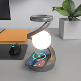 Grey 360&deg Rotating Floating Night Light 7-Color RGB Atmosphere Light USB Rechargeable for V888-ELOSUNG13563