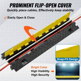 VEVOR 5 PCs Cable Protector Ramp, 2 Channel, 10000 kg/axle Capacity Heavy Duty TPU Wire Cover Ramp V952-SK52WH1211TPU2ZI9V0