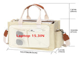 Black Stylish Canvas Briefcase Tote Bag with Large Capacity for Women V888-ELOSUNG12880