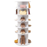 VEVOR 6-Tier Rotating Shoe Rack Tower 360&deg; Spinning Shoe Display Carousel White V952-BSXZXJ6CGD4GJF8W5V0