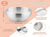 Stainless Steel Bowls for Kids-6 Pack, 12OZ Double Walled Baby Toddler Bowls for Baby V1188-YT-A-1235