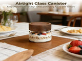 6PCS Airtight Glass Canisters, 3.7oz Glass Storage Jars with Acacia Wood Lids, Clear Food Storage V1192-AZ-W-18387