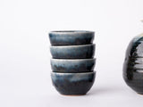 Sake Set for Four 330ml Ink Glaze V637-C1090