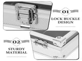 Durable Aluminum Watch Holder, White, 12 Grids, Transparent Display Top V1366-AZ2-W-17389