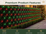 Jingle Jollys Christmas Lights 6x4m Christmas Net Lights 1000LED Red Green Festive Lighting XMAS-NE1000-4X6-RG