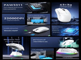 High-Performance Tri-Mode Wireless Gaming Mouse - 22000 DPI, Rechargeable, with RGB Charging V888-ELOSUNG35677