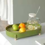 Tea Tray Simple Double Layer Pure Color Uniform Draining Holes Detachable Design Plastic Tea Tray V1294-YM0716-3118220141411