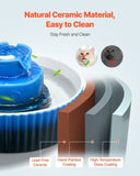 Ceramic Cat Water Fountain, 2.1 L Cupcake Pet Fountain, Porcelain Cat Water Dispenser with V952-CWYSJLSTC21LWQMB6001V3