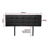 PU Leather King Bed Deluxe Headboard Bedhead - Black V63-768295
