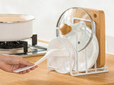 Pot Lid Organizer Cutting Board Rack, Durable Stainless Steel Cabinet Rack for Organizing Pot V1369-AZ3-W-22487