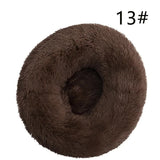 Calming Donut Pet Bed -Soft Faux Fur, Anti-Anxiety Fluffy Round Bed for Cats and Small Dogs V888-ELOSUNG10278