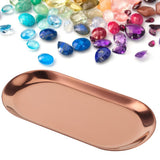 5pcs Stainless Steel Oval Shaped Towel Tray Cosmetics Jewelry Storage Tray Dish Plate OrganizerRose V1294-YM0901-3118200135313