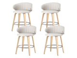 4x Artiss Bar Stools Dining Chairs Contoured Leather Wood Stool BA-TW-8186-BGX4