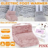 Pink ELECTRIC HEATED FOOT COMFORT WARMER Feet Boots Slipper Tools Heating Socks Shoe V201-W12932004