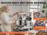 Commercial Food Mixer, 18.7L Commercial Stand Mixer with 3 Adjustable Speeds, 1100W Dough Mixer with V952-ZXSPJBJ20QT1FBO63V3