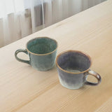 2X Reactive Glazed Ceramic Organic Coffee Mug 350ml Natural EARTHY GREY BLUE V274-HA-LA-P0024806-BUVT