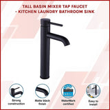 Tall Basin Mixer Tap Faucet -Kitchen Laundry Bathroom Sink V63-826181