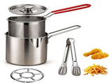 4pcs New Deep Fryer Pot Set, 304 Stainless Steel Fryer Deep Fryer Basket Mini Stainless Steel Deep V1107-122-80341-SLR-4PCS