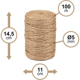 Natural Jute Twine 5Mm 100 M La Cordeline Cjn33, Natural V1188-MS-227-2798