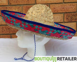 10x Mexican SOMBRERO Fancy Dress Straw Party Costume Hat Cap Spanish BULK V563-SOMBREROHAT-10
