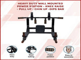 Heavy Duty Wall Mounted Power Station Pull Up Dip Knee Raise Bar V63-833631