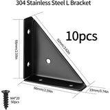 10 Pcs of Angles in Metal Wood Black Tables, Cabinets Mounting Angle Connector of Angle Corner V1237-MS-626-234