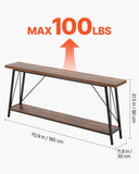 VEVOR Narrow Console Sofa Table Couch Table 2-Tier for Entryway & Living Room, 1800 x 300 x 800 mm V952-BSXGZDCK708624KBQV0