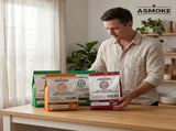 ASMOKE 4-Piece Premium Wood Pellet Variety Pack - Oak, Cherry & 2x Apple V642-XFAS-MIX-WO-PEL-5LBSX4