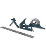 1x Stainless Steel Universal Bevel 180 Degree Angle Combination Square Protractor Ruler Set V1294-YM0901-JYB00825