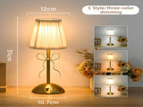 Creative Rechargeable Bow Table Lamp with Pleated Fabric Lampshade - Three Colour Soft Light, Touch V888-ELOSUNG52996