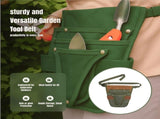 Garden Tool Belt, Adjustable Waxed Canvas Gardener Waist Bag with Pockets for Gardening and DIY, V1237-ZY-917-297