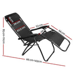 Gardeon Zero Gravity Chair Folding Outdoor Recliner Adjustable Sun Lounge Camping Black FF-ZGC-BK