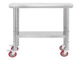 Stainless Steel Table, 60 x 76 cm Food Prep Worktable with Wheels, Kitchen Prep Table with V952-DLGZT2CWDB248JRDY001V0