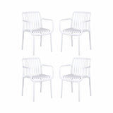 Gardeon 4PC Outdoor Dining Chairs Patio Furniture PP Stackable Chair Garden White ODF-CHAIR-PP-STR-WH-4X