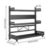 3-Tier Large Kitchen Spice Rack Anti-Rust Organizer Shelf, Height Adjustable Storage Rack AU V767-JJ-ZZ1631